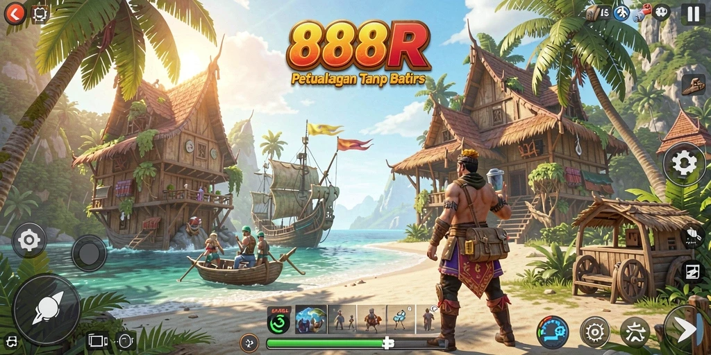 Screenshot gameplay Open World 888R menampilkan petualangan seru dan luasnya dunia.