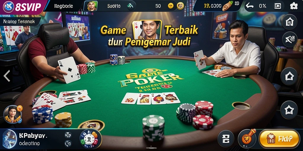 Tampilan gameplay poker seru di 8SVIP dengan pemain yang aktif.