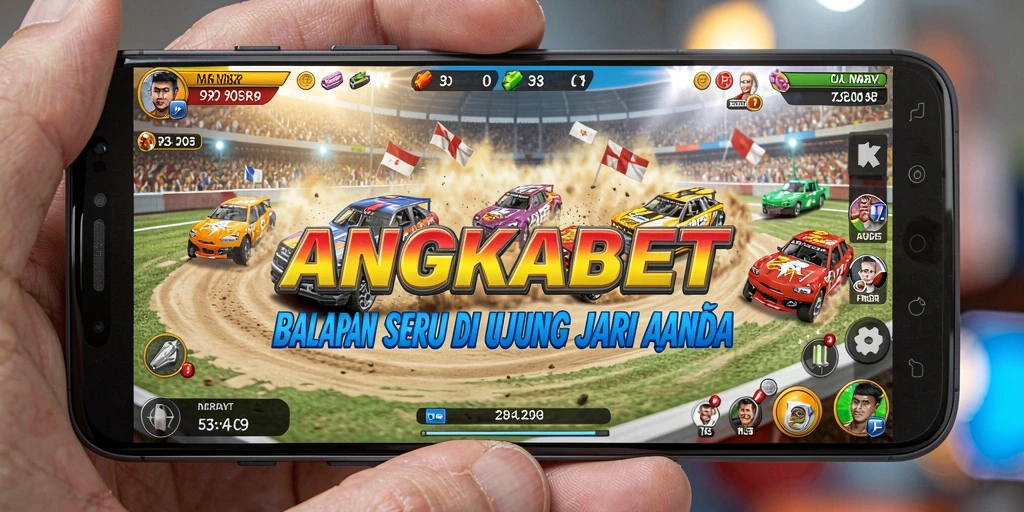Screenshot gameplay yang menampilkan aksi balapan seru di ANGKABET.