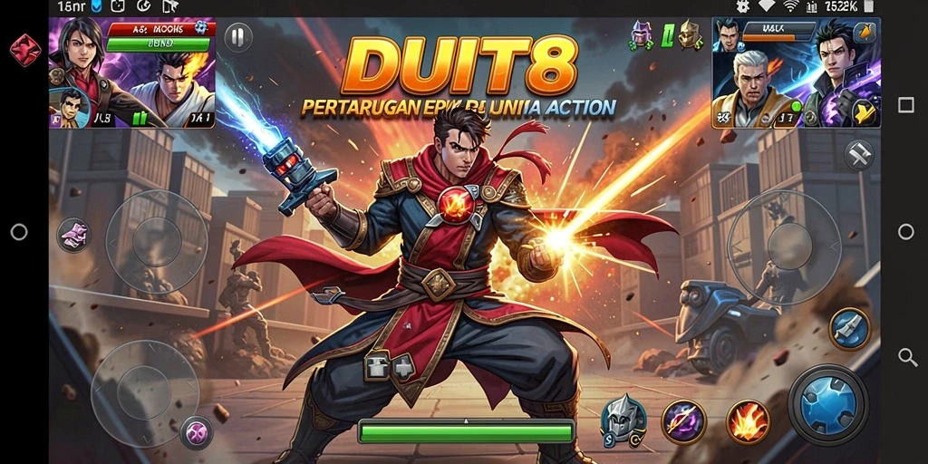Tampilan gameplay DUIT8 yang menegangkan dan seru.