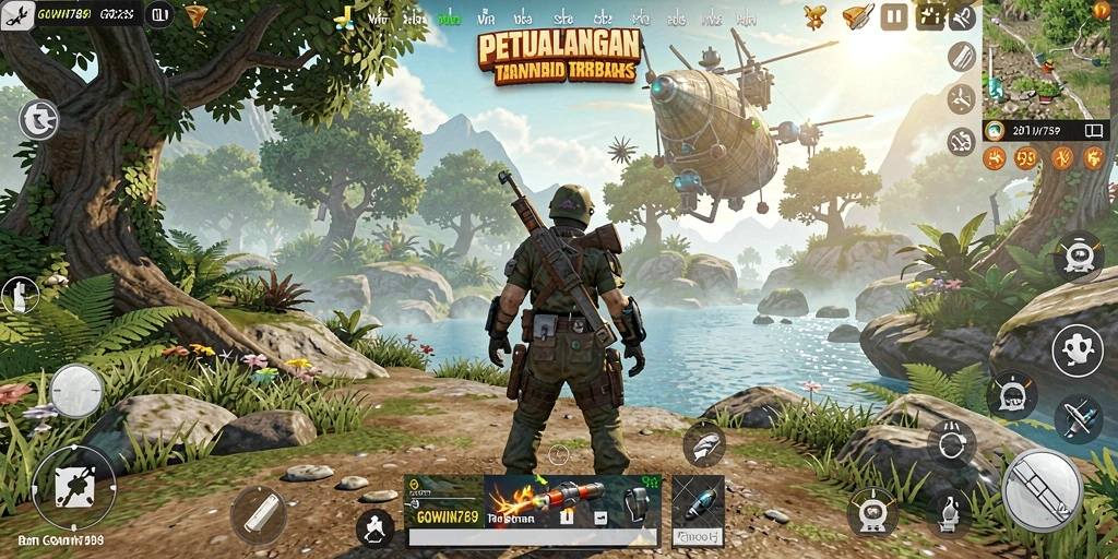 Tampilan gameplay GOWIN789 yang memukau dalam lingkungan dunia terbuka.