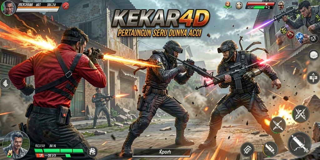 Menampilkan aksi seru dalam KEKAR4D dengan pertarungan mendebarkan.