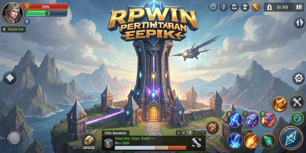 Screenshot menunjukkan aksi seru dari gameplay Tower Defense RPWIN.